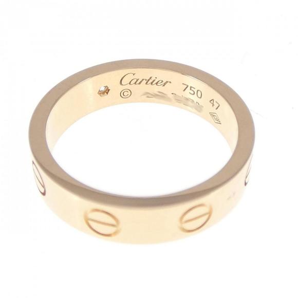 CARTIER Mini Love 1P Ring US Size 4 Gold-Plated Stainless Steel - Picture 3 of 5